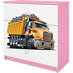Kocot Kids - Ladekast babydreams roze vrachtwagen - Halfhoge kast - Roze