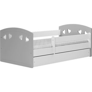 Kocot Kids - Bed Julia grijs zonder lade met matras 180/80 - Kinderbed - Grijs