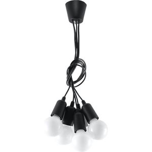 Plafondlamp DIEGO 5 zwart DIY - 5 x E27 fitting (excl lamp) - 90cm - IP20