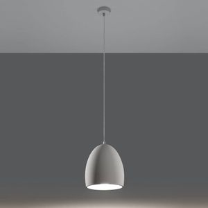 Hanglamp Wula SOLLUX LIGHTING, dimbaar, wit / opaal, Woon-/ Eetkamer, Keramiek, Modern, hanglamp