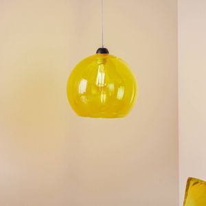SOLLUX LIGHTING Hanglamp Colour, glazen kap geel
