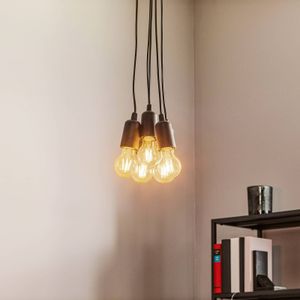 SOLLUX LIGHTING Hanglamp Brasil, zwart, 5-lamps