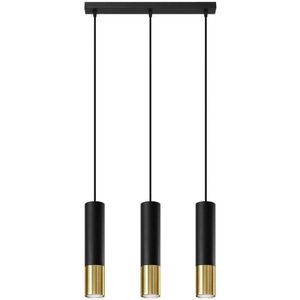 - LED Hanglamp zwart goud LOOPEZ - 3 x GU10 aansluiting