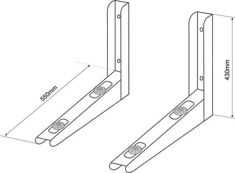 Maclean MC-624 - BEUGEL GEVOUWEN AIRCONDITIONINGHOUDER 550 MM KPL