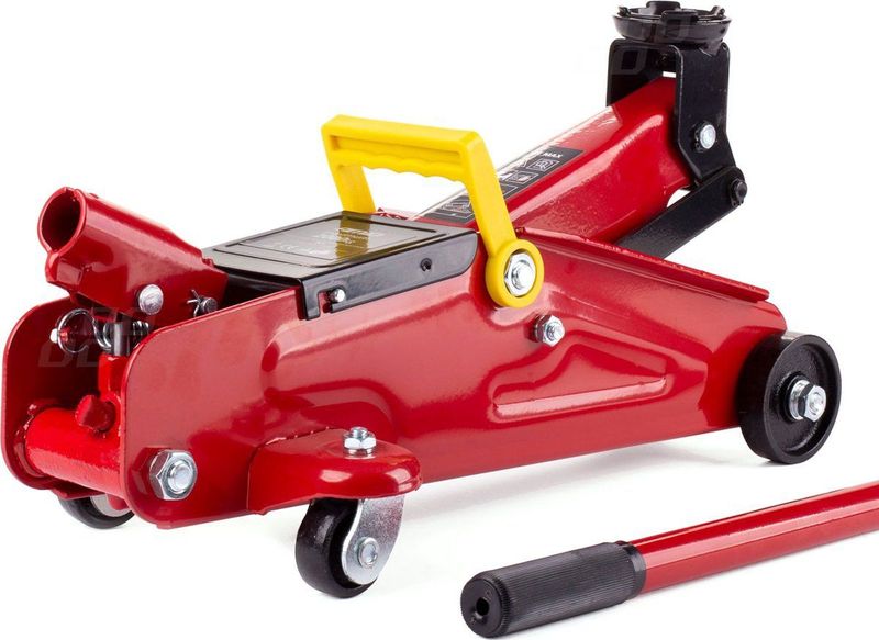 AMiO Hydraulische Garagekrik met Pompstang 2.000kg/2ton Trolley Jack Rood