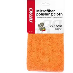 AMiO Ultra Zachte Microvezel Poetsdoek 37x27cm - 350g/m² Voor een Glanzende Afwerking - Oranje