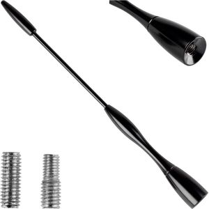 AMIO FM/AM Auto Antenne Mini Universeel met 5/6mm Adapter Zwart (16 cm)
