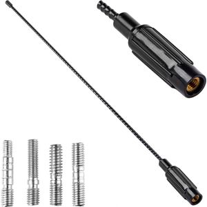 AMIO FM/AM Auto Antenne Mini Universeel met 4 Adapters Zwart (41 cm)