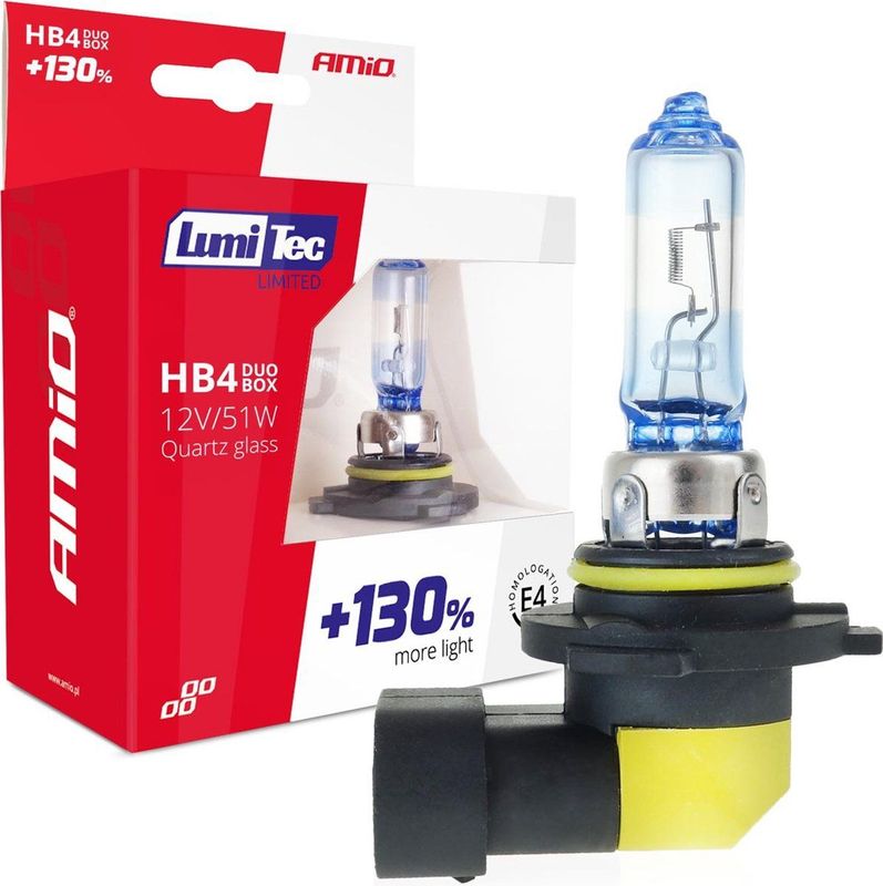 AMiO - LumiTec Silver - Halogeen Dimlicht - HB4 - 12V 51W - Set