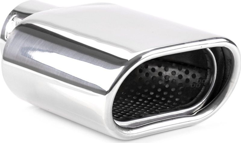 AMiO - Universele Uitlaat Demper Tip - RVS - Chrome - Koppelstuk 122 x 68 mm