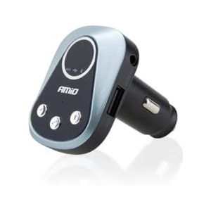 AMiO Bluetooth Muziek FM Transmitter Handsfree Bellen met USB-A Lader 2.4A (BT-02) Zwart