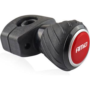 AMiO Universele Rubberen Stuurknop voor Stuurwiel 360º Zwart-Rood [Wheel Spinner]