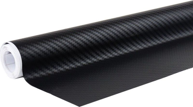 AMiO - 3D Carbon Fiber - Wrap Folie - Zwart - 30 x 150 cm