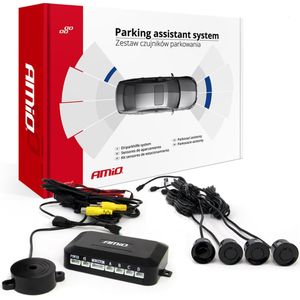 AMiO PS Parkeersensoren Set Zwart – Zichtbare sensoren 22 mm met Multifunctionele Controlemodule