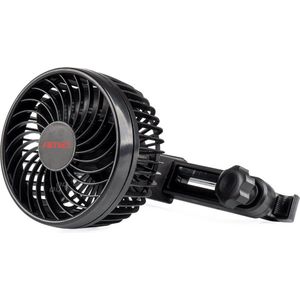 AMiO Autoventilator voor Hoofdsteun met USB-oplader Zwart (5x10cm) 12V