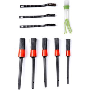 AMiO Auto Detailing Schoonmaak Set met Borstels en Kwasten 8 Stuks