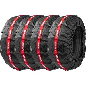 AMiO Autoband Wielhoezen Set 13-19 Inch - Bescherming en Opslag voor Autowielen Waterdicht Zwart