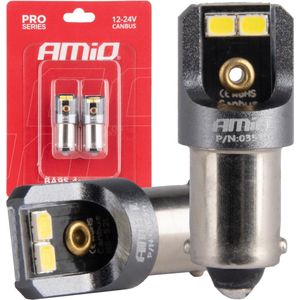 AMiO T4W BA9S LEDlamp - Wit - 12V/24V - 2 stuks