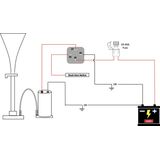 AMiO Trein/Vrachtwagen Hoorn Luchthoorn 115Db Claxon Toeter met Compressor - Treinhoorn 12V