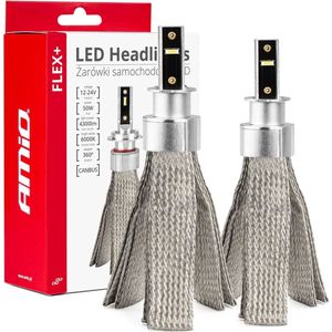 AMiO - FLEX+ Serie H3 - LED Koplampen - Wit - 6000K - 12-24V - Dimlichten