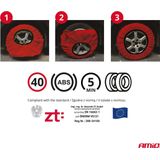 AMiO - Textiele Sneeuwkettingen - Rood - 2 Stuks