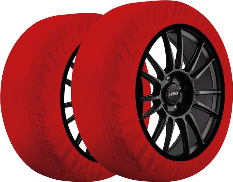 AMiO - Textiele Sneeuwkettingen - Rood - 2 Stuks