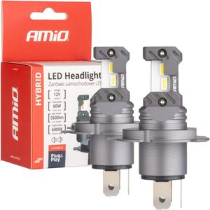 AMiO - LED Koplampen Hybrid Series H4 - Wit - 6000K - 5600LM - Canbus 60W