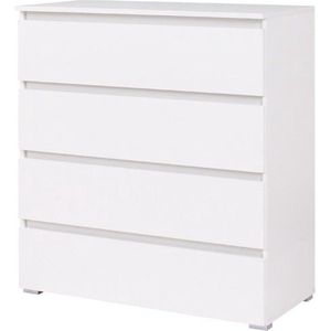 InspireMe- Dressoir met 4 lades - Commode - Kast -(BxDxH 92cm-41cm-97 cm) - Moon 04 WIT