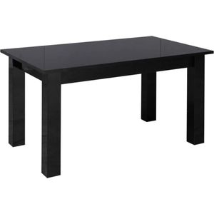 Inspireme- Salontafel, eettafel bijzettafel, rechthoekige tafel, salontafel, zwart hoogglans -C26 (Breedte: 102 cm Diepte: 62 cm Hoogte: 52 cm)