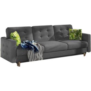 Sofa met slaapfunctie Bankstel Gestoffeerd Woongedeelte Gestoffeerde Sofa met Bedlade - Sofa Aslan 18 Donkergrijs (Ontario 96/Jungle 32)