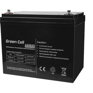 Maintenance-free AGM VRLA Green Cell AGM25 12V 75Ah Battery (for RV, photovoltaic, solar panels, boat)