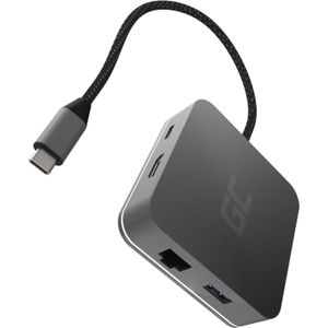 GREEN CELL Docking Station HUB USB 6in1 (USB 3.0 HDMI Ethernet USB-C) Voor Apple MacBoo - Dell XP