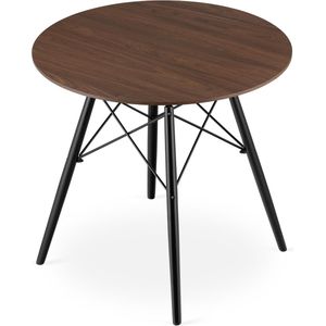 TODI - Eettafel rond - ø 80cm - zwart onderstel - essen tafelblad