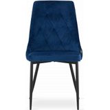 Velvet eetkamerstoel IMOLA - 48,5x61x93,5cm - marine blauw