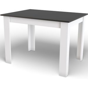 Eettafel - eetkamertafel - 120x80x75cm - zwart wit