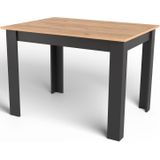 Eettafel - eetkamertafel - 120x80x75cm - hout - craft zwart