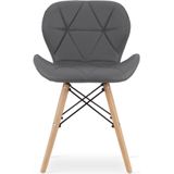 Eetkamerstoelen LAGO - set van 2 - eco leer - grijs