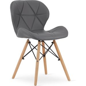 Eetkamerstoelen LAGO - set van 2 - eco leer - grijs