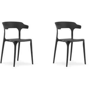 Zwarte design stoel - ULME - 2 stuks