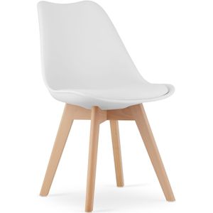 MARK - Set van 2 Stoelen - Wit - Beukenhout - Kunststof Zitting - Ergonomisch