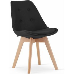 Eetkamerstoelen NORI - met knopen - set van 2 - zwart