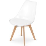 Eetkamerstoelen MARK - set van 2 - eco leer - transparant