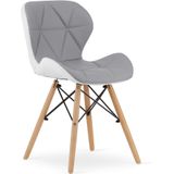 Eetkamerstoelen LAGO - set van 2 - eco leer - grijs wit