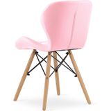 Eetkamerstoelen LAGO - set van 2 - eco leer - roze