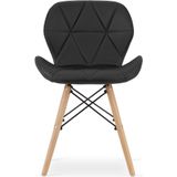 Eetkamerstoelen LAGO - set van 3 - eco leer - zwart