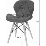 Eetkamerstoelen LAGO - set van 3 - eco leer - zwart