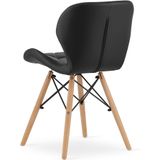 Eetkamerstoelen LAGO - set van 3 - eco leer - zwart