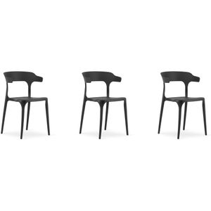 Zwarte design stoel - ULME - 3 stuks