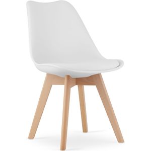 Eetkamerstoelen MARK - set van 3 - eco leer - wit