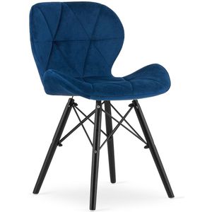 LAGO Velvet Chair - marineblauw / zwarte poten x 4